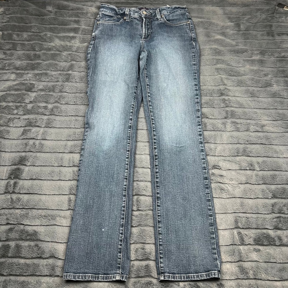 NYDJ Not Your Daughters Jeans Womens 8 Straight Leg Blue Denim USA Made 12010